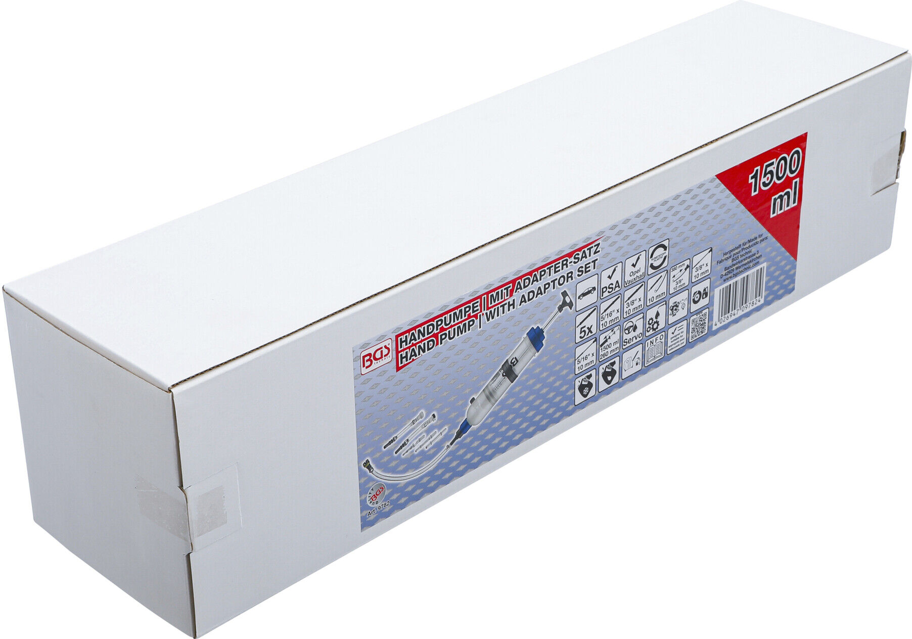 BGS Handpumpe 9782, 1500 ml, mit Adapter-Satz ; BGS technic)