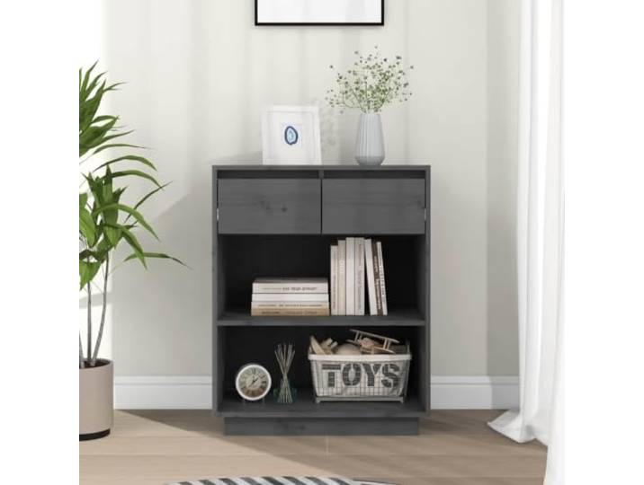 HEFZGDB Kiefernholz Sideboard für Bücher und Deko - Rustikaler Beistellschrank mit Stauraum als Konsolenschrank für Wohnzimmer und Schlafzimmer aus Massivholz Kiefer mit Schubladen