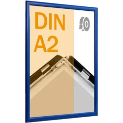Klapprahmen A2, selbstklebend Gehrung | blau, Aluminium