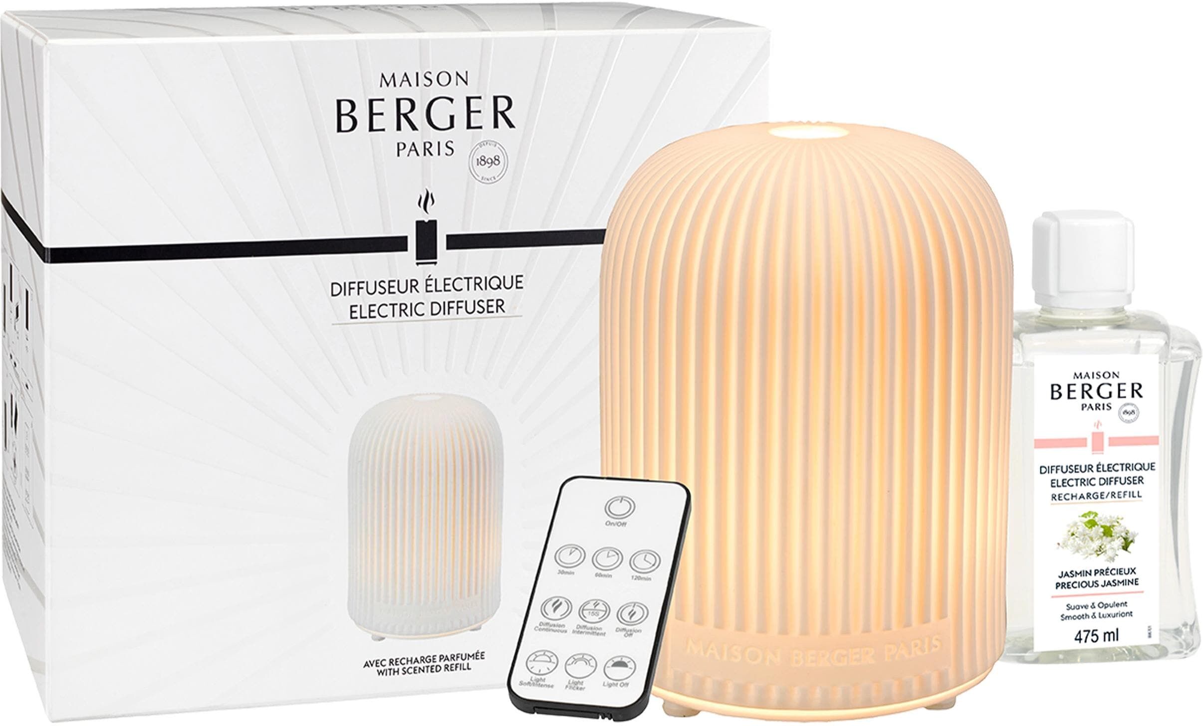 Diffuser "Maison Berger Dome Edler Jasmin", beige (schwarz, weiß), H:14cm, Luftbefeuchter, Diffuser schwarz, weiß Einheitsgröße