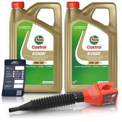 Castrol 2x 5 L EDGE 0W-30 LL + Ölwechsel-Anhänger + Einfülltrichter [Hersteller-Nr. 15FEFC]