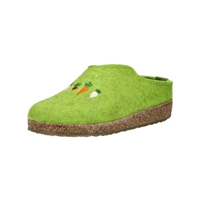 Hausschuh HAFLINGER "Haflinger Hausschuhe Filz", Damen, Gr. 40, grün, Filz, Schuhe Hausschuh
