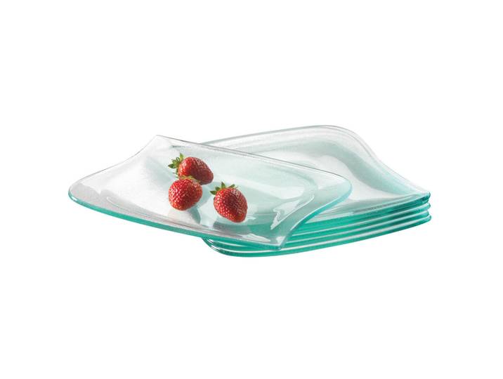 Mäser Desserttellerset, Transparent, Glas, 6-teilig, Geschirr, Teller, Kuchenteller