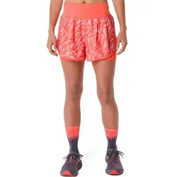 ASICS Damen Shorts ROAD ALL OVER PRINT 2-N-1 3.5IN SHORT, Größe XL in Pink Pink