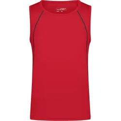 James & Nicholson Herren Funktionsshirt ärmellos Tank Top JN494 red/black XXL