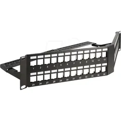 DELOCK 66977 - 19" Keystone Patchpanel, 48 Port, 2 HE,  gewinkelt,  schwarz
