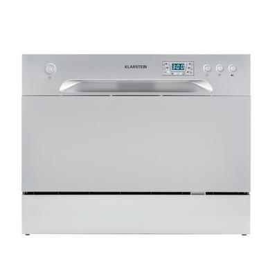 Klarstein Amazonia 6 Geschirrspüler 1380W 6 Maßgedecke Tasten-Armatur Silber-Metallic