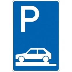 Verkehrsschild VZ315-80, Parken ganz auf Gehwegen quer links, Alu, RA1, 600x900 mm