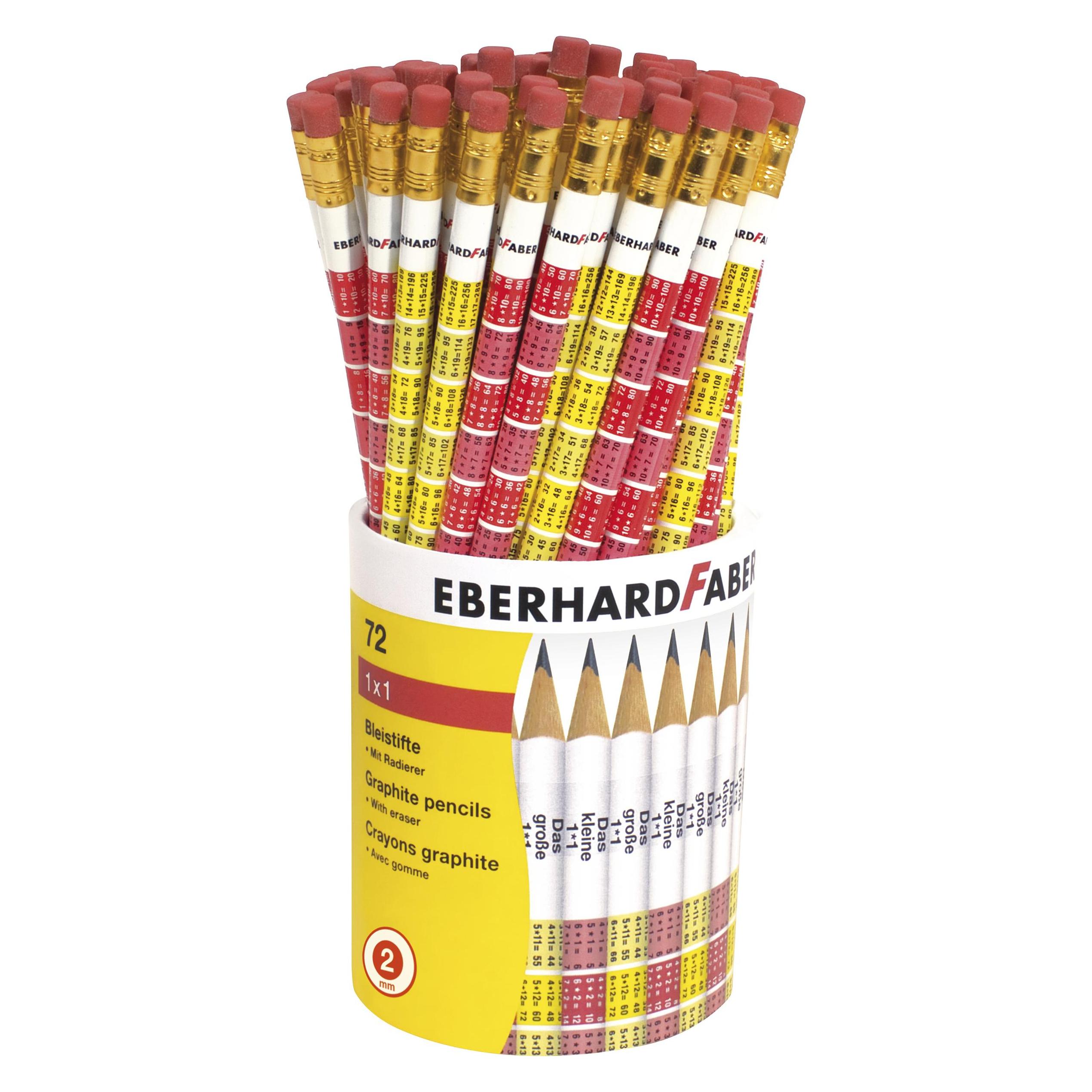 EberhardFaber Bleistift rund mit Gummitip 1x1 72er Köcher (72x) (511872)