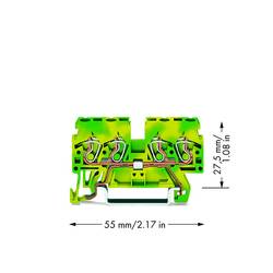 WAGO 870-837 Schutzleiterklemme 5 mm Zugfeder Belegung: PE Grün, Gelb 100 St. Piece