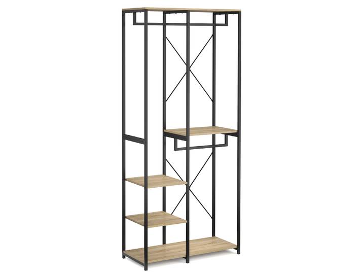 Garderobe Kleiderständer 90 x 204 cm braun/schwarz