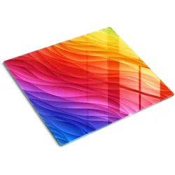 GLASPLATTE 60x52 cm Bunte Wellen
