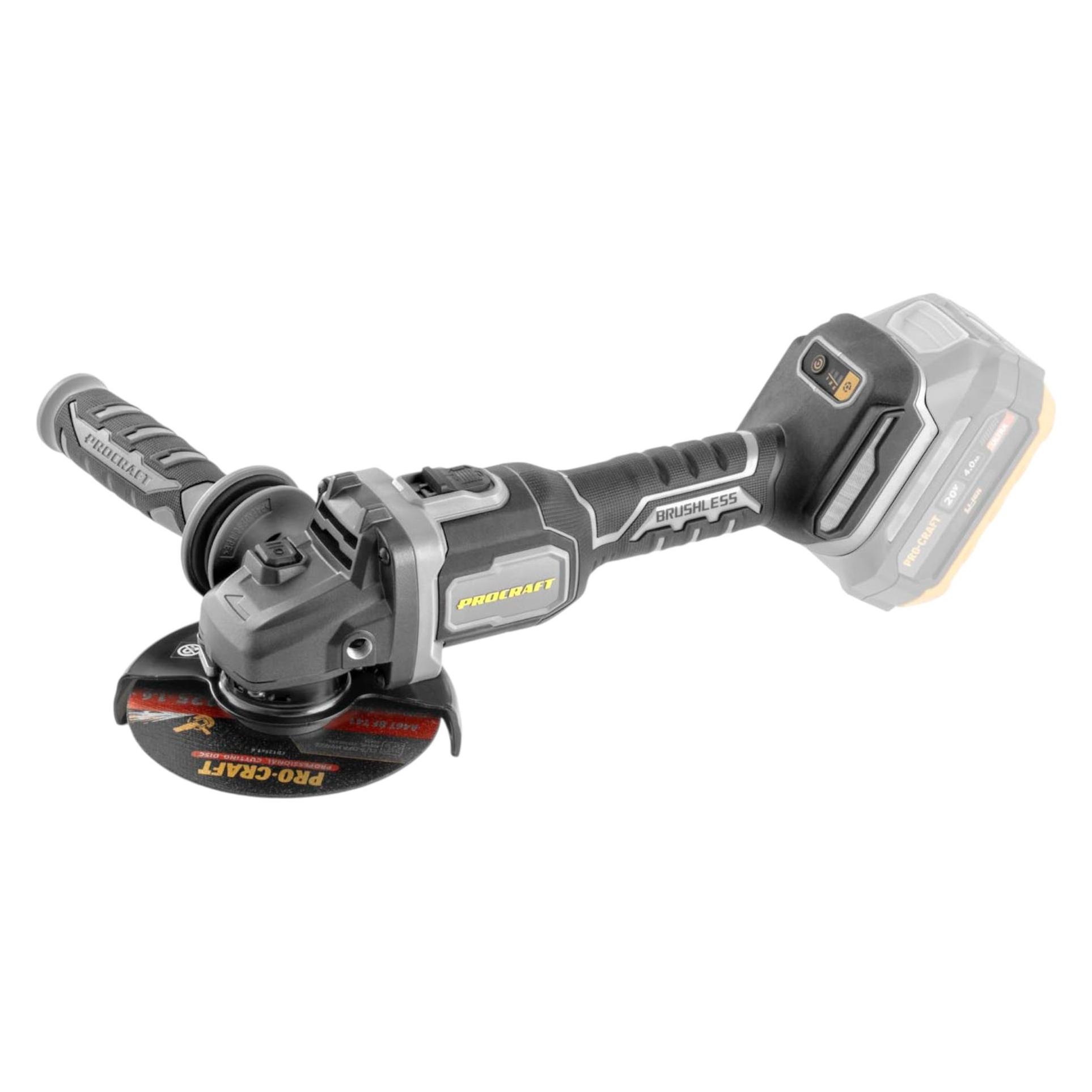 Procraft Industrial SAG125B-CD Akku Winkelschleifer 20 V 125 mm Brushless + 1x Akku 4,0 Ah + (125 mm) (SAG125B-CD)