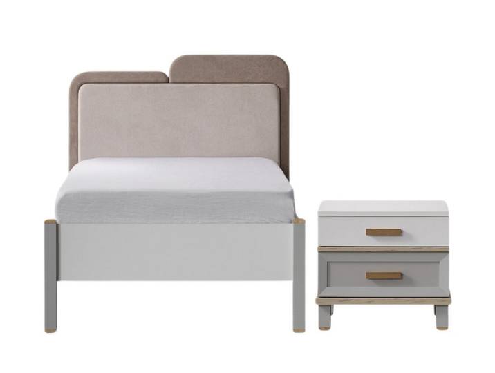 Villa Möbel Jugendzimmer-Set Milly, (Jugendzimmer-Set, 2-tlg., Bett mit Kopfteil und 1 x Nachttisch), Bett Schrank Kommode Schreibtisch mit viel Stauraum und Ordnung