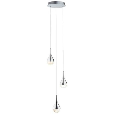 BRILLIANT Pendelleuchte "Frizzante", grau (chrom), 3, Ø 26cm H: 143,5cm, 1 Stk., Leuchten, LED Hängelampe 3flg chrom easyDim, Pendelleuchte