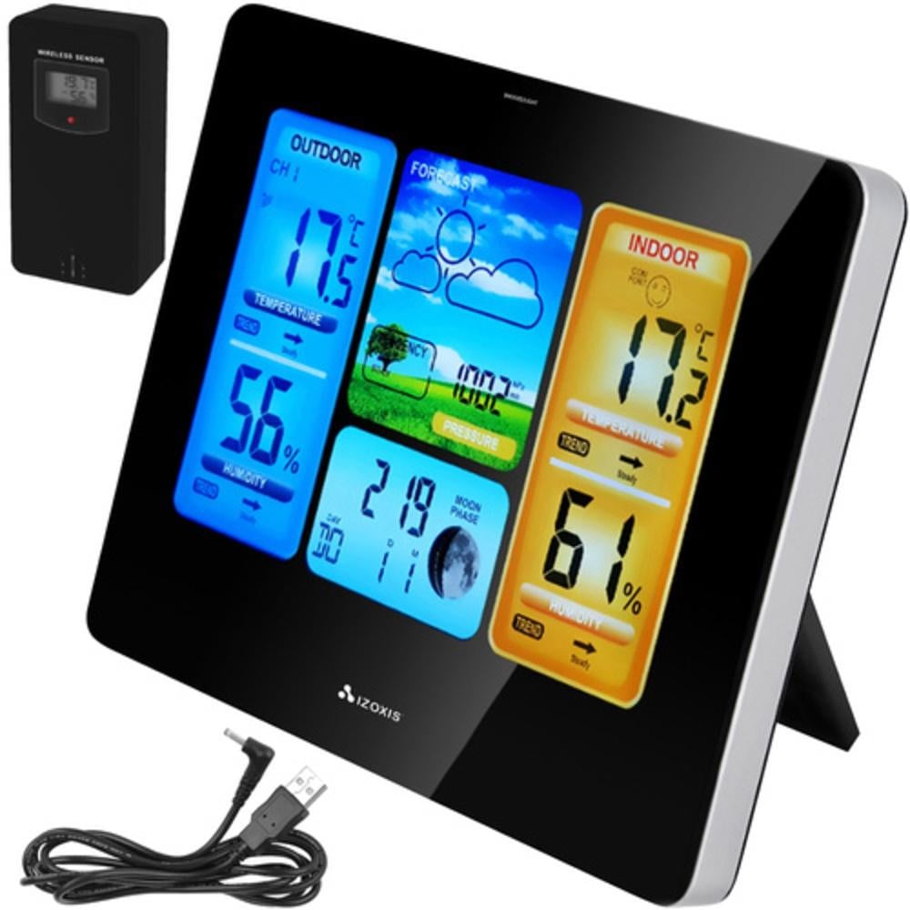 Izoxis 22452 Weerstation met kleurendisplay, zwart