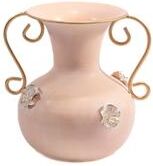 IH Casa Decor Metal Ornate Vase Peachy Rose