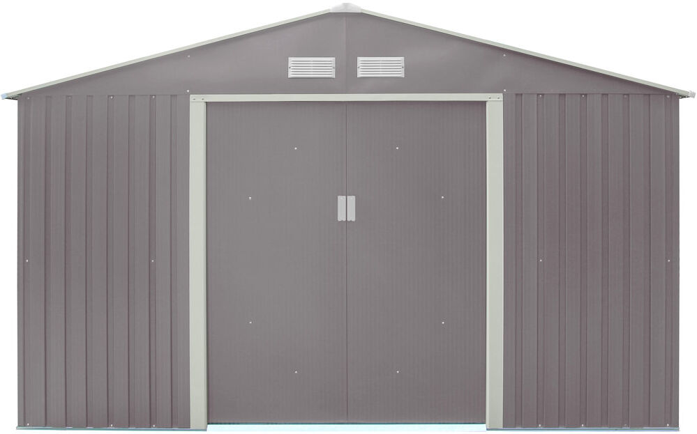 Rowlinson Trentvale Metal Apex Shed Light Grey 205cm H x 321cm W x 361cm D