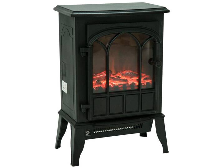 ComfortXL Elektrokamin De-17002 mit LED-Flammeneffekt Schwarz, Metall, 39x56.5x23 cm, Elektrogeräte, Heizgeräte, Elektrokamine