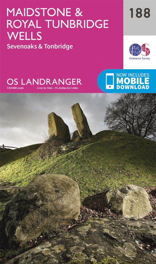 Carte topographique n° 188 - Maidstone, Royal Tunbridge Wells (Grande Bretagne)   Ordnance Survey - Landranger - Papier