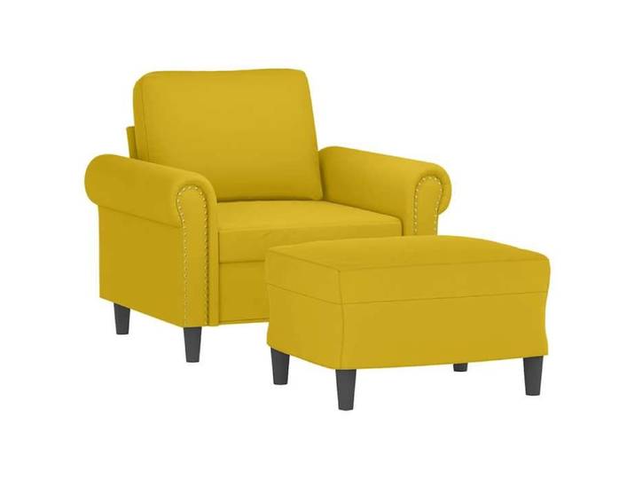 Best2026@velours Fauteuil Relax SHIELDPRO® - Siège maximal: 110 kg - Fauteuil avec repose-pied jaune 60 cm - pour salon9714