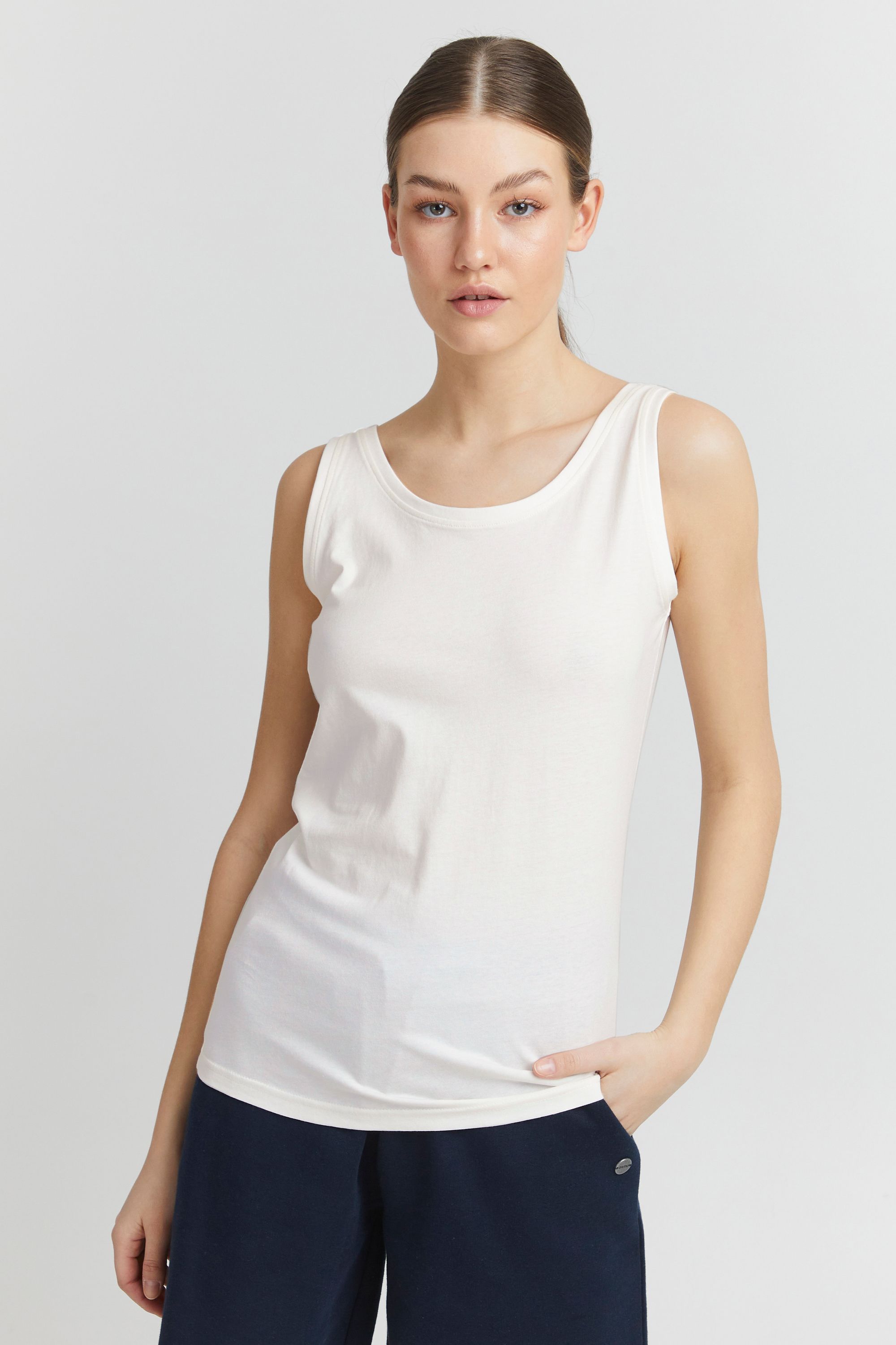 Crop-Top OXMO "Top OXPina", Damen, Gr. XS, weiß (cloud dancer), Obermaterial: 100% Baumwolle CO., Tops Crop-Top