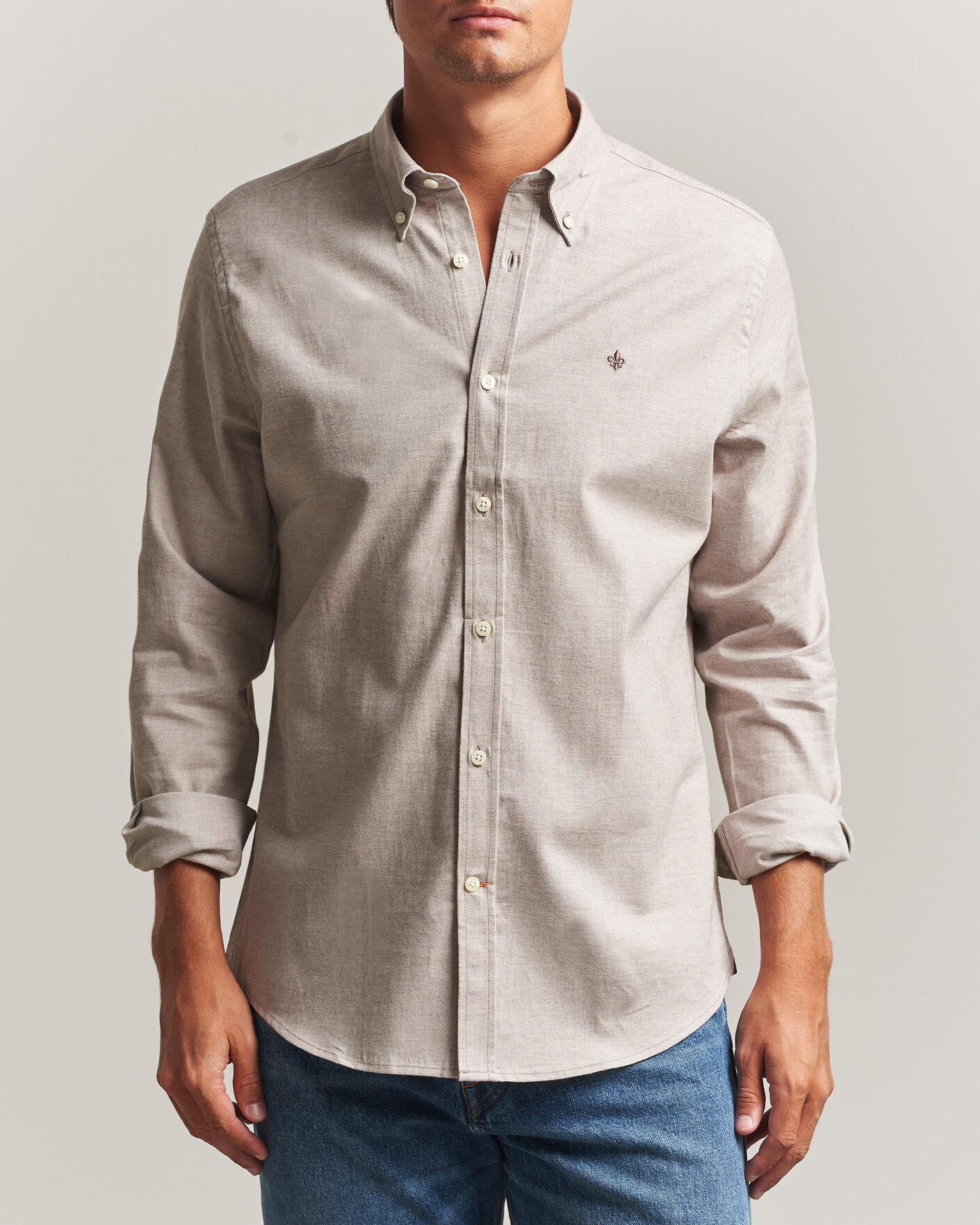 Morris Watts Flannel Shirt Khaki men L Beige