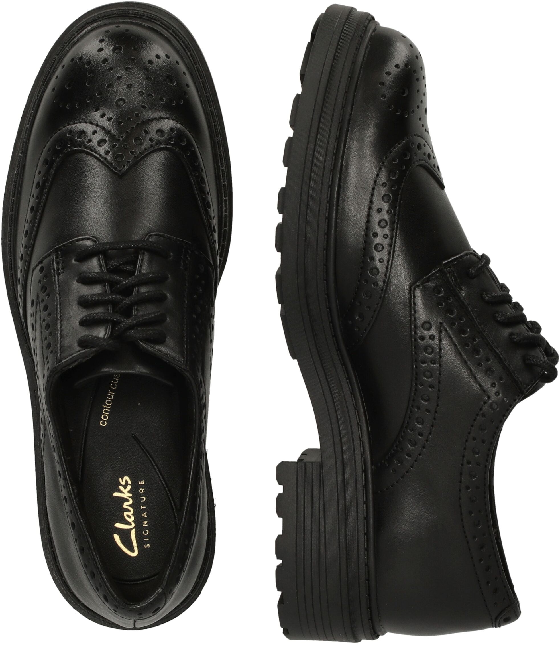 Schnürschuh CLARKS "Orinoco3 Derby", Damen, Gr. 37, schwarz, Leder, Schuhe Schnürschuh, mit stilvollen Ziernähten