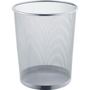 Helit Papierkorb the circle network, silber, rund, aus Metalldraht, 15 Liter
