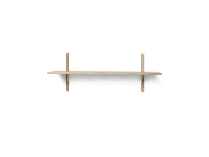 Ferm Living - Sector Wandregal single, 87 cm, Eiche / Messing