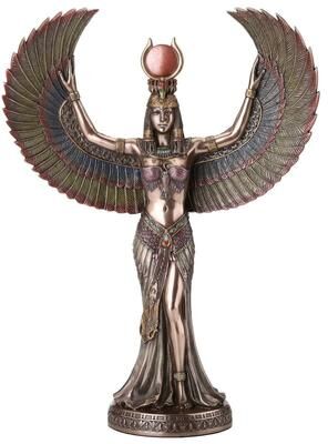 Veronese Design 13.39 inches Height Cold Cast Bronze Isis the Egyptian Goddess of Magic and Wisdom Bronze Finish Figurine