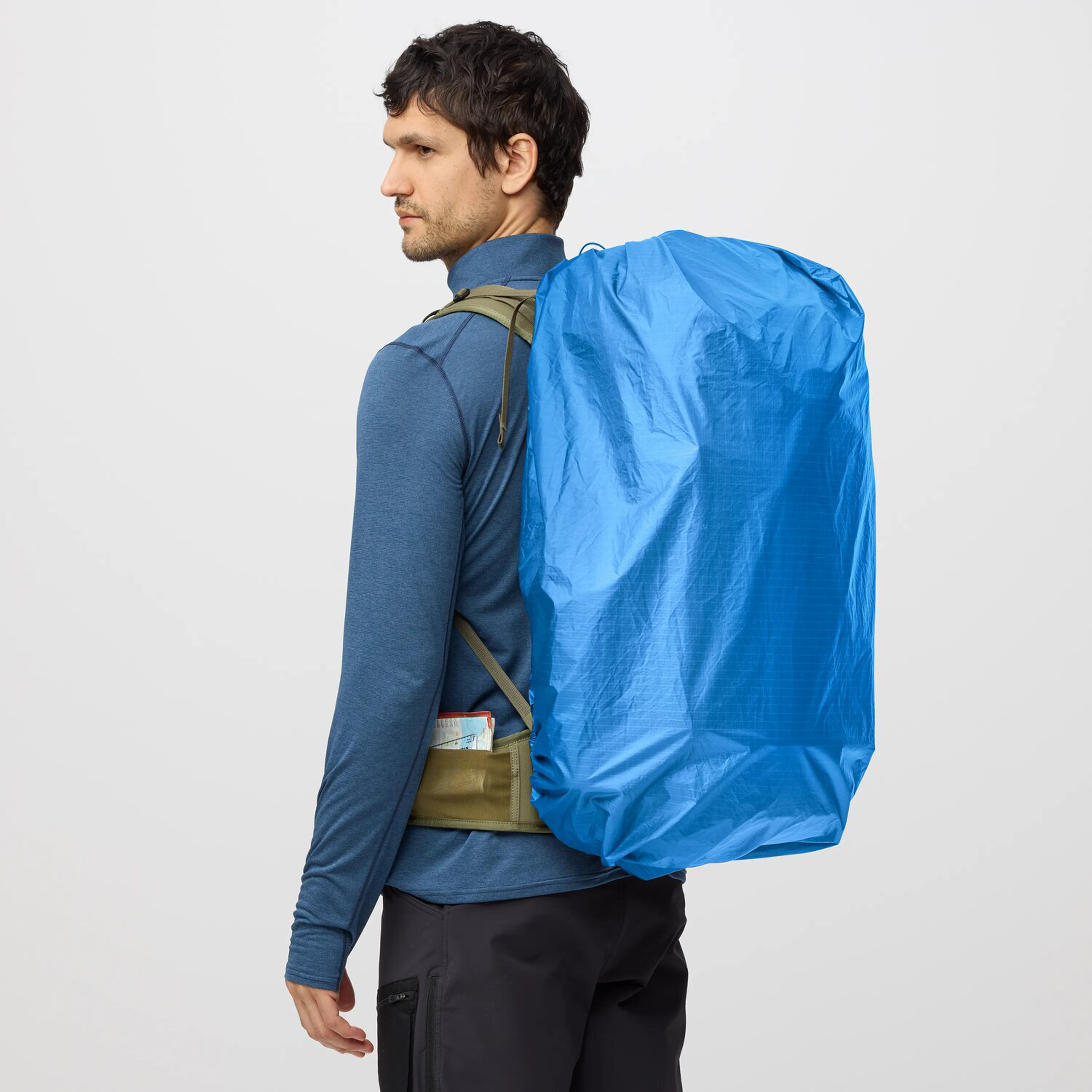 Fjällräven Rain Cover Lätt Rucksack Zubehör blau Größe 45-50L Camping