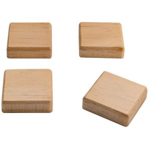Sigel Magnete BA211, Holz, braun, Neodym Magnet, 33 x 33 mm, Höhe 9 mm, Quadermagnet, 4 Stück