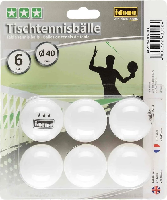 Idena 6 Tischtennisbälle weiß