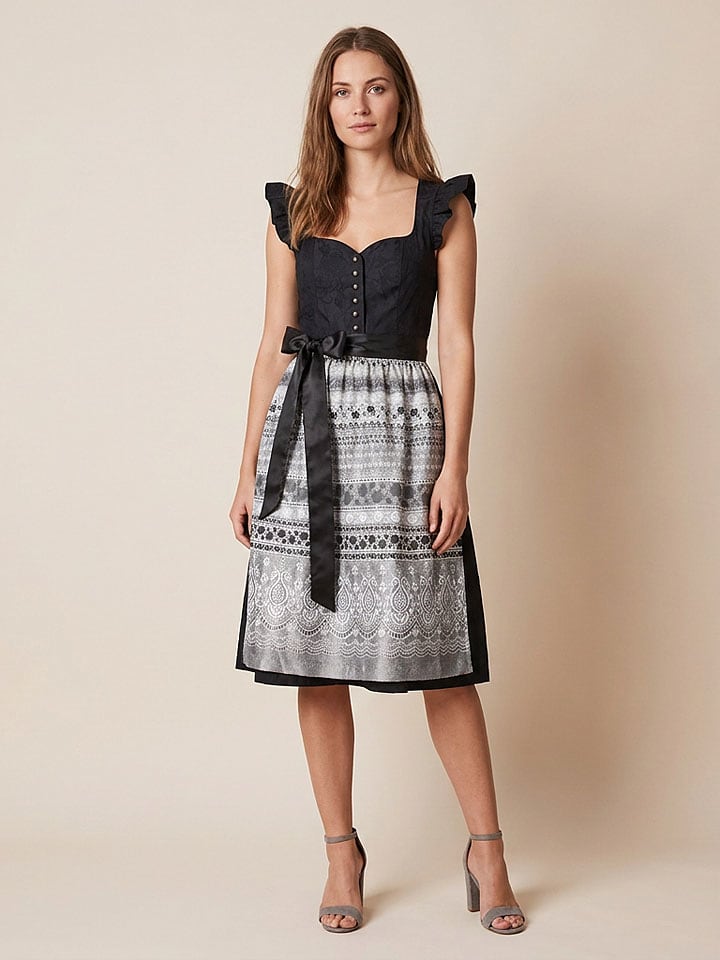 Turi Landhaus Dirndl "Fiona" in Schwarz - 38