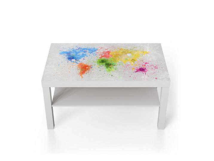 DEQORI Couchtisch 'Welt in Farben', Glas Beistelltisch Glastisch modern