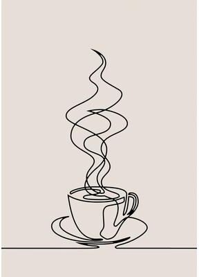 Inspired Living Minimalist Skeleton Coffee Wall Art Canvas Modern Coffee Lover Decor 40x60cm Unframed 1