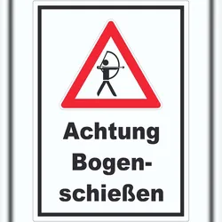 HB-Druck Achtung Bogenschießen Aufkleber A4 (210x297mm)
