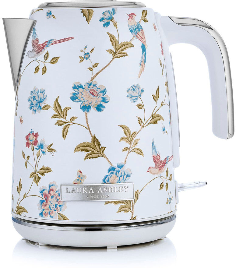 Laura Ashley 1.7 Litre Stainless Steel Electric Kettle - 3KW Kettles Electric Fast Boil Quiet - Cordless Kettle with 360 Degree Power Base, Overheatin Elveden White 1.7L