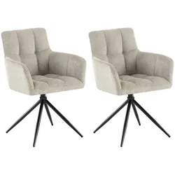 CLP 2er Set Esszimmerstuhl Jonah Stoff   Farbe: taupe