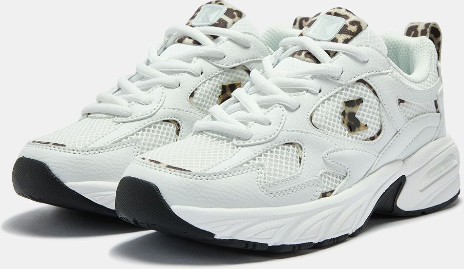 Sneaker KARL KANI "PRIME RUNNER 2", Damen, Gr. 38,5, atmungsaktiv, weiß (weiß, braun leo), Synthetik, Schuhe Sneaker, Y2K Style