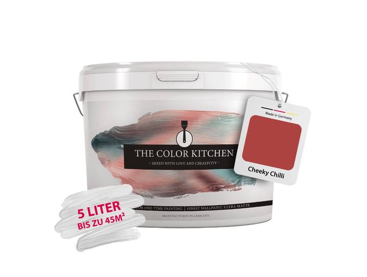 Wand- und Deckenfarbe A.S. CRÉATION Seidenmatt Innenfarbe THE COLOR KITCHEN , rot (tck7005 cheeky chilli), 5 l 5ml, Farben, Wand- und Deckenfarbe, für Wohnzimmer Schlafzimmer Flur Küche, versch. Rottöne