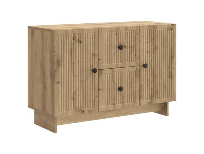 TEKGHUT Sideboard Artisan-Eiche 89 x 34,5 x 60 cm Holzwerkstoff Schubladen, Regale, 90°-Pendeltüren, Knopfgriffe, Holzwerkstoff, Esszimmer, Wohnzimmer, einfache Pflege