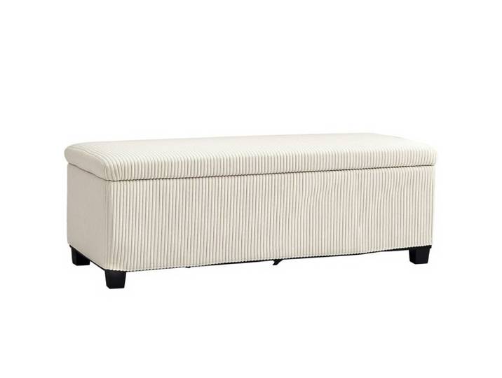 Banc coffre velours côtelé ASTER beige