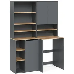 Vicco, Badmöbelset, Badmöbel-Set Viktor, Anthrazit/Goldkraft Eiche, 4 Teile
