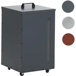 Pelletbehälter HWC-Q30, Pelletbox, Aufbewahrungsbox für z.B. Tierfutter, Sichtfenster Rollen 62x36x36cm ~ anthrazit