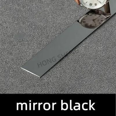 Uplifted Finds Mirror Finish Wall Edge Trim Strip Stainless Steel Decorative Line 1 Cm black