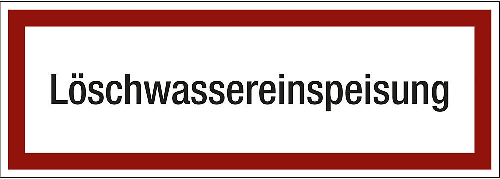 kaiserkraft Brandschutzkennzeichen für die Feuerwehr, Löschwassereinspeisung, VE 10 Stk, Folie, LxH 297 x 105 mm