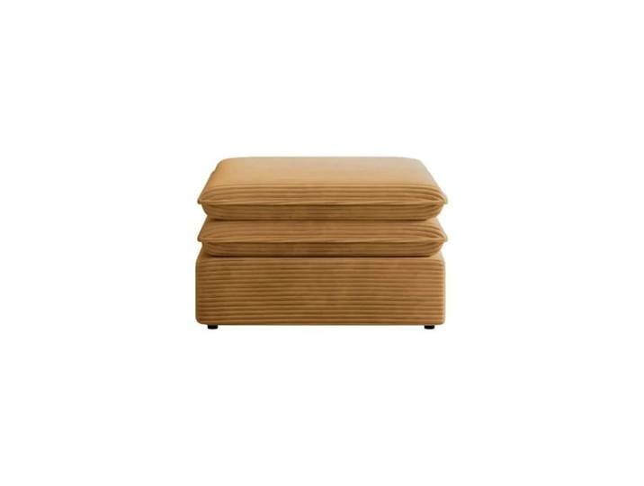 OSCAR POUF - Pouf en velours côtelé Moutarde 70x70x43
