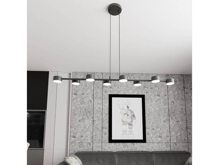 Deckenstrahler Megara, Länge 100 cm, Metall, 8-flg. Megara EMIBIG LIGHTING, dimmbar, schwarz, für Wohn- / Esszimmer, Metall, Modern